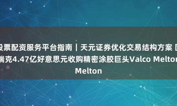 股票配资服务平台指南｜天元证券优化交易结构方案 固瑞克4.47亿好意思元收购精密涂胶巨头Valco Melton